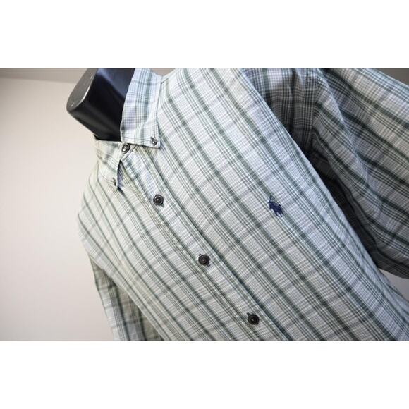 VTG Ralph Lauren Sport Button Up Shirt Short Sleeve Plaid Button Up Mens Size XL - Picture 1 of 7